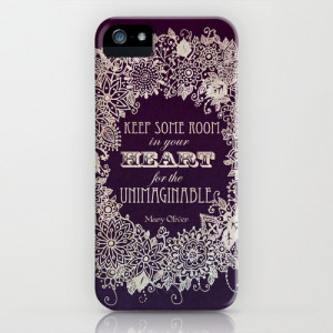 purple iphone case inspirational quote mary oliver flower crown