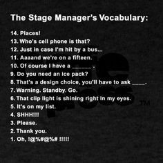 stage manager stage manager more theatres tech theatres life ...