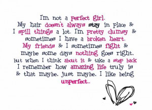 Myspace Graphics > Quotes > not a perfect girl Graphic