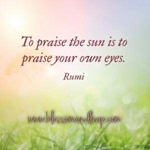 ... tn_tnmn #Quote | Rumi | To praise the sun is to praise your own eyes