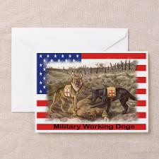 Military Working Dogs & Flag Greeting Cards (Packa for