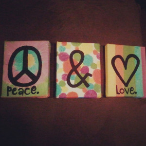 peace & love art canvas quote