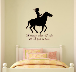 Horse wall decal, Horse quote sticker, Wall words, Girls, Teen bedroom ...