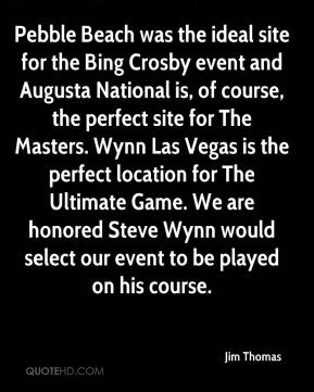 Jim Thomas - Pebble Beach was the ideal site for the Bing Crosby event ...
