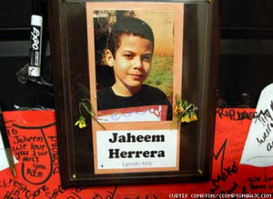 April 21: Jaheem Herrera, a fifth-grader at Dunaire Elementary School ...