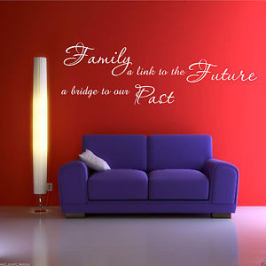 FAMILY-PAST-FUTURE-Wall-Art-Sticker-Lounge-Quote-Decal-Mural-Transfer ...