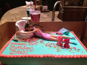 Drunk Barbie cake! OMG that's too funny