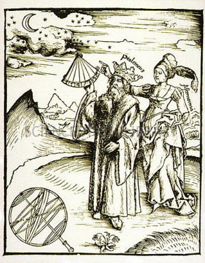 Engraving Claudius Ptolemy Stock Image