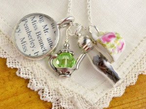 ... Jane Austen Quote and Tea Charms - Personalized Tea Jewelry on Etsy, $