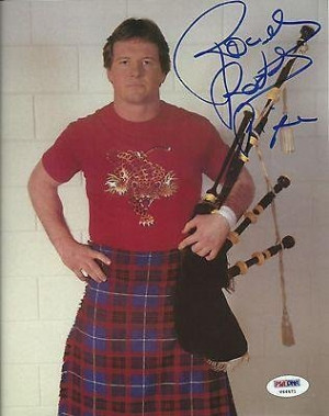 Rowdy Roddy Piper Signed WWE 8x10 Photo COA Picture w Kilt Bagpipes ...