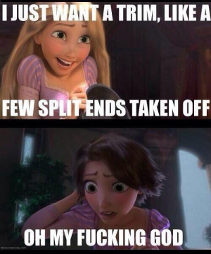 Rapunzel Cuts Her Hair Short To Prevent Being So Tangled