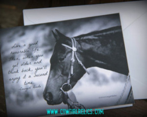 ... /Greeting Card, Western Home/Office, Gift, Horse Photo, Cowgirl Quote