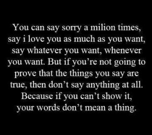 Saying you're sorry
