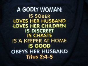 ... , is good, obeys her husband. Titus 2:4-5 (Embroidered Bible Verse