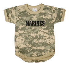 US Marine Corps USMC infant baby newborn one piece romper bodysuit tee ...
