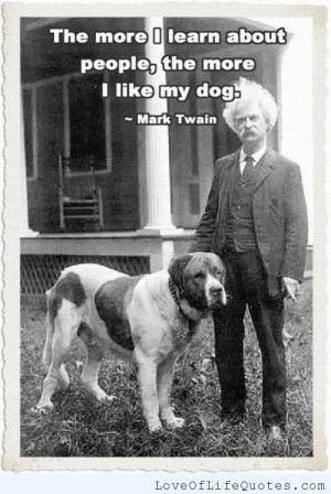 Mark Twain quote on people and dogs