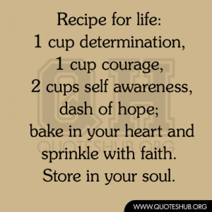Recipe For Life Quotes Hub