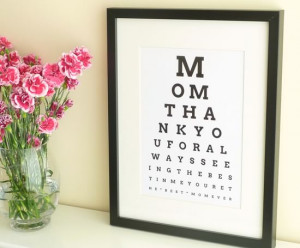 mothers day personalized eye chart gift diy black