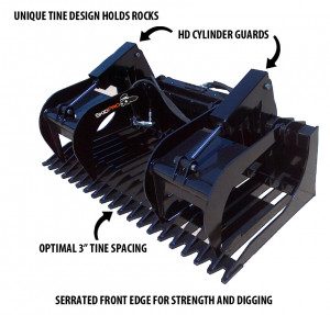 Rock Bucket Grapple Attachment