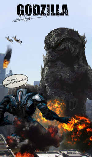 godzilla poster 2014 comic by birmelini fan art digital art drawings