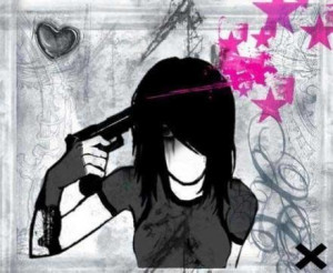 Gun Drawing Emo Girl Quotes Quotesgram