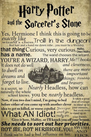 Harry Potter quotes from the first book! Excuse my while I go ahead ...