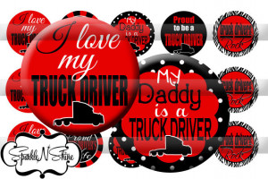 Truck Driver Wife Quotes Image sheet - truck driver