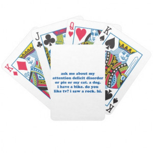 Funny ADD ADHD Quote - Blue Print Poker Cards