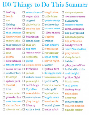 How will your family keep busy this summer? Here's a list of 100 fun ...
