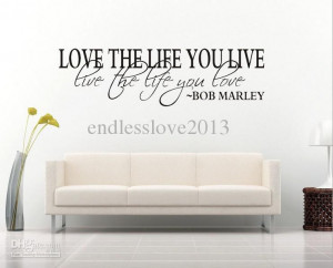 Bob Marley Quote Wall Decal Decor Love Life Wall Sticker Vinyl wall ...
