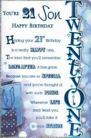 Son Birthday Card - Just for You Dear Son Happy Birthday - High ...