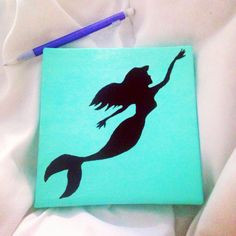 Diy mermaid canvas painting. Maybe with an Ariel quote underneath ...