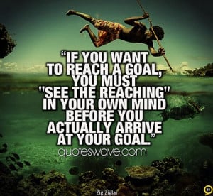 If You Want To Reach A Goal You Must See The Reaching In Your Own Mind ...