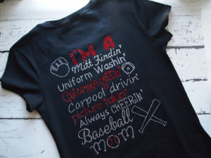 Rhinestone Baseball Mom Shirt Baseball Mom Bling Tshirt