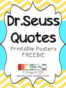 CLASSROOM FREEBIE: Printable Color Dr.Seuss Quote Posters