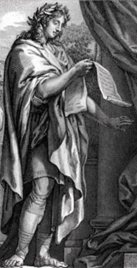 Virgil reading the Aeneid to Octavian, 19th-century steel engraving