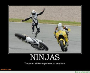 Ninjas – if you see them, it’s too late!