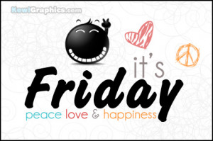 Its Friday Peace Love and Happiness Facebook Graphic