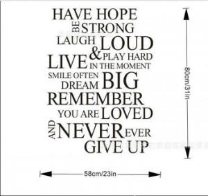 Have Hope Quote Wall Stickers Art Quotes Sticker Decal Decals Home ...