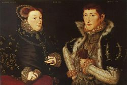 Mary Nevill and her son Gregory Fiennes by Hans Eworth, 1559
