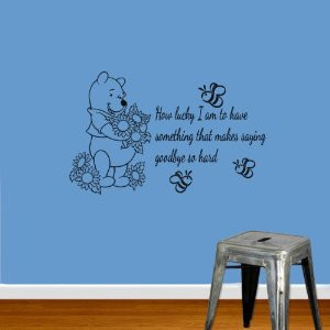 housewares vinyl decal winnie the pooh quote lucky goodbye home wall ...
