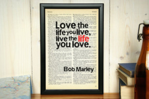 ... quote, Bob Marley gift, music quote, framed quote, wall decor, bedroom