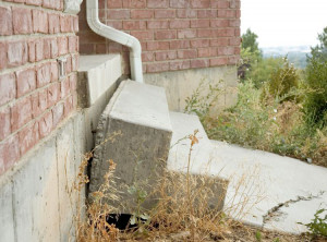 Concrete steps like those shown above can sink and tilt away from the ...