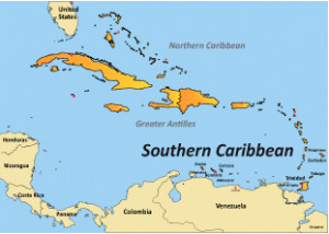 southern caribbean islands map