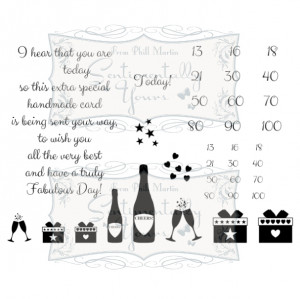 SYEMBVE Elegant Milestone Birthday Verse & Extras Stamp Set $14.75