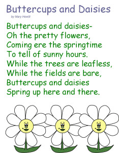 Buttercups and Daisies poem by Mary Howitt