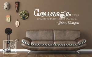Wall Decal Quote Courage by John Wayne - Wall Saying - Wall Vinyl. $36 ...