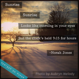 Norah Jones song. This beautiful Upstate New York Sunrise made me ...