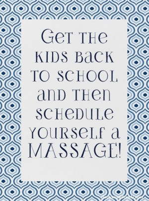 Back to school massage is such a needed massage. Call or schedule ...