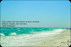 Salt Water quote- sweat, tears, or the sea. Isak Dinesen quote print